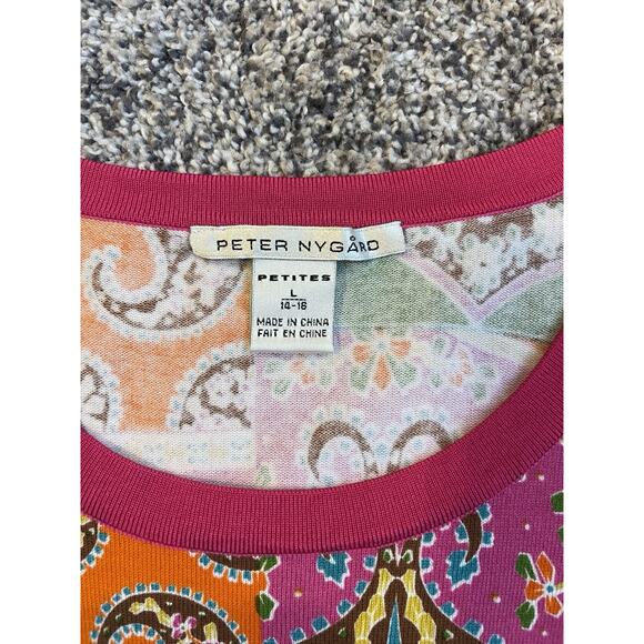 Peter Nygard Women's Colorful Artsy Knit Tank Size Large Petite - Picture 2 of 6